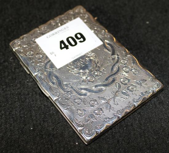 Silver card case 1859 Frederick Marson
